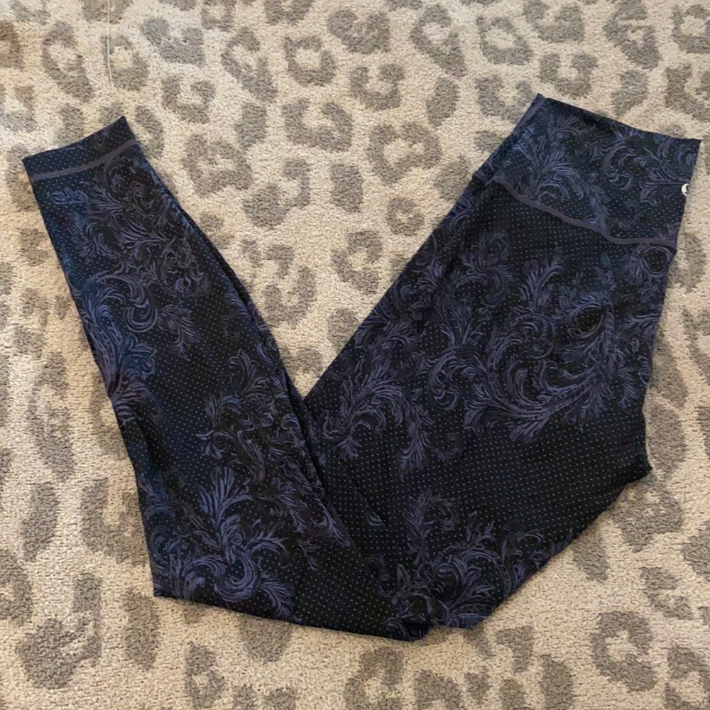 Lululemon Black and Purple Printed Leggings
